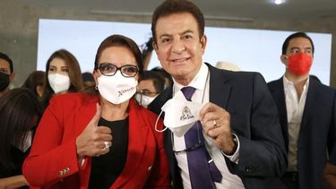 La presidenta electa de Honduras, Xiomara Castro y el vicepresidente Salvador Nasralla.
