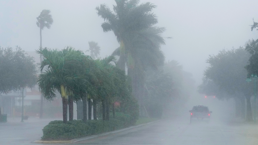 Imagen del paso del huracán Milton por el centro-oeste de la Florida.