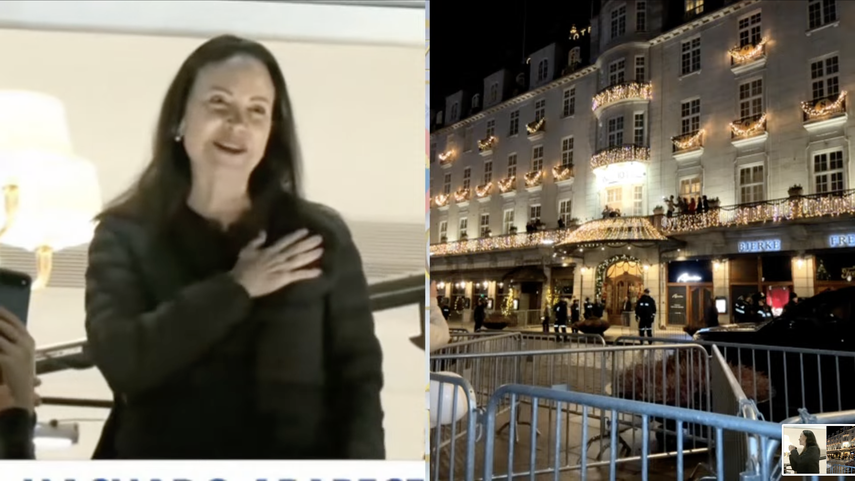 Expectativa antes de la aparición de María Corina Machado en Oslo