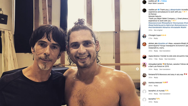 Gil Roman en una fotografía junto al bailarín Ivan Vasiliev.&nbsp;