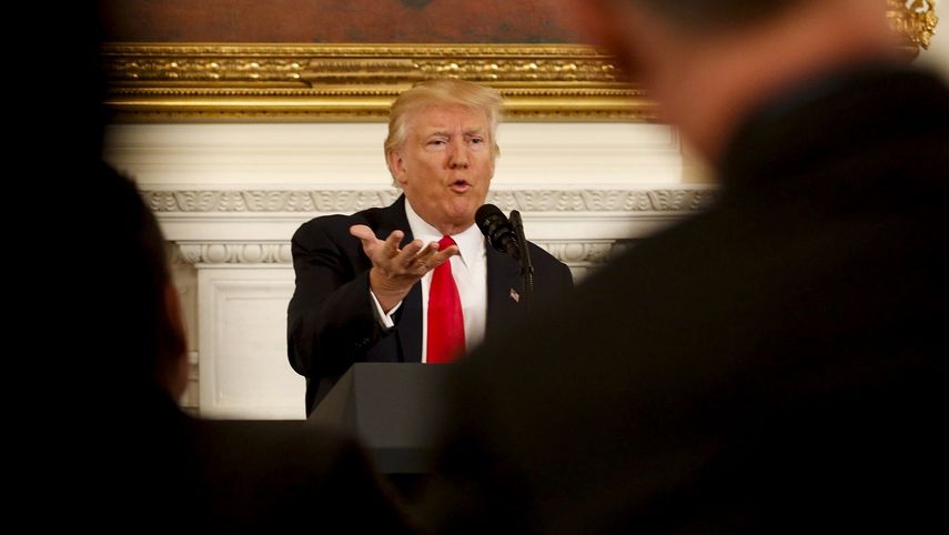 El presidente de EEUU, Donald&nbsp;Trump, pronuncia un discurso en la reunión de la Asociación Nacional de Gobernadores en la Casa Blanca, Washington, este 27 de febrero de 2017.