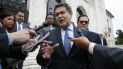 Comienza en EEUU juicio por narcotráfico que salpica a presidente de Honduras. En esta fotografía de archivo del 13 de agosto de 2019, el presidente de Honduras, Juan Orlando Hernández, habla con reporteros al salir de una reunión en la sede de la OEA, en Washington. Comienza en EEUU juicio por narcotráfico que salpica a presidente de Honduras. En esta fotografía de archivo del 13 de agosto de 2019, el presidente de Honduras, Juan Orlando Hernández, habla con reporteros al salir de una reunión en la sede de la OEA, en Washington.