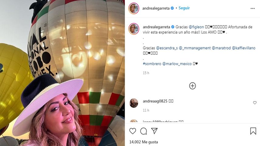 Andrea Legarreta y su fin de semana en familia