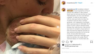 La actriz Marjorie De Sousa junto a su hijo Matías Gregorio.&nbsp;