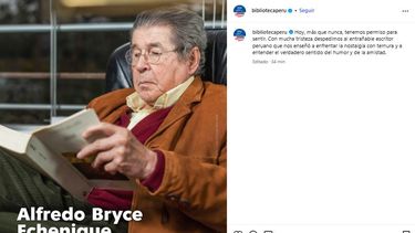 La Biblioteca Nacional de Perú despide al escritor peruano Alfredo Bryce Echenique.