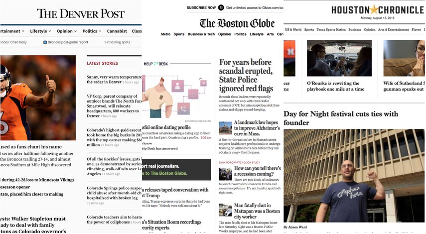 The Denver Post&nbsp;, The Boston Globe y The Houston Chronicle son algunos de los medios de comunicación que publicarán editoriales este 16 de agosto.&nbsp;