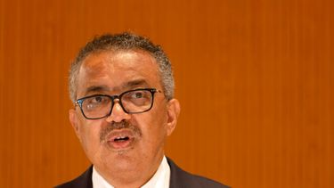 El director general de la Organización Mundial de la Salud (OMS) Tedros Adhanom Ghebreyesus durante el primer día de la Asamblea de la Salud Mundial en Ginebra, Suiza.