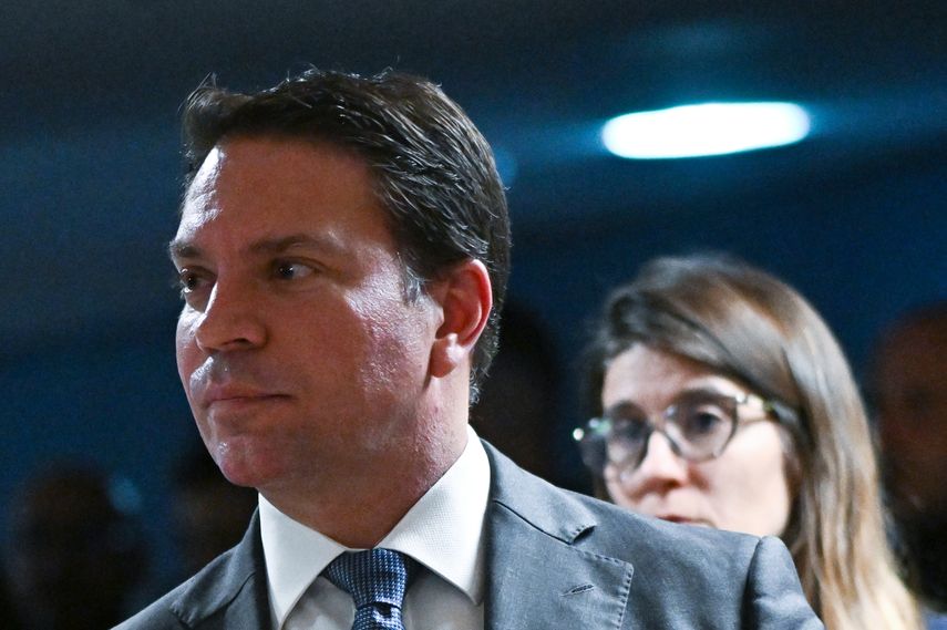 El exjefe de la inteligencia del Gobierno brasileño del expresidente Jair Bolsonaro, Alexandre Ramagem, durante una sesión en la Primera Sala del Supremo Tribunal Federal (STF) en Brasilia, Brasil.