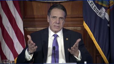 Imagen tomada de un video de la oficina del gobernador de Nueva York, Andrew Cuomo, durante una conferencia de prensa el miércoles 3 de marzo de 2021 en Albany, Nueva York.&nbsp;