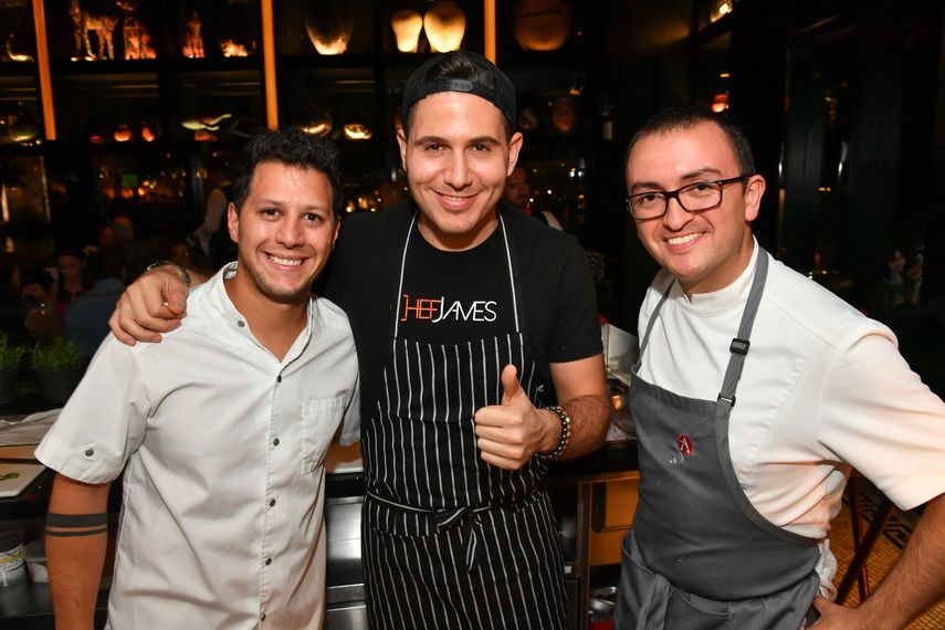 Los chefs Santiago Gómez, James Tahhan y Naum Velasco.