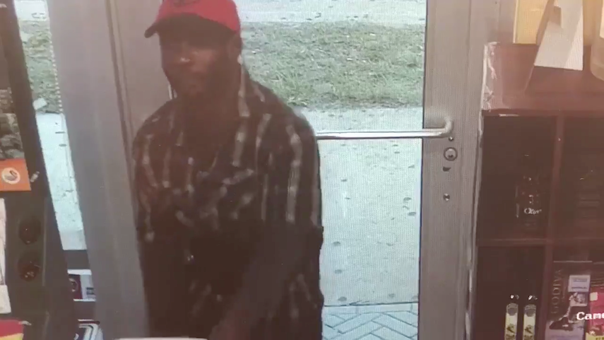 El ladrón armado salió en un Hyundai Sonata azul&nbsp;de cuatro puertas.