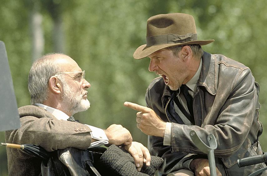 Los actores Sean Connery y Harrison Ford en una escena de Indiana Jones and the Last Crusade (1989), de Steven Spielberg. 