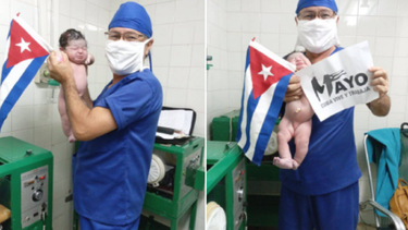 Régimen castrista exhibe a bebé nacida el primero de mayo como trofeo