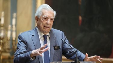 El escritor Mario Vargas Llosa interviene en el acto de entrega de los XIII Premios Taurinos en el Senado, en Madrid, España.