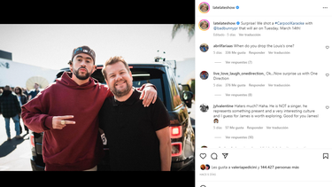 Bad Bunny y James Corden.