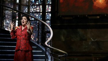 La soprano rusa Anna Netrebko ensaya su actuación en Macbeth.&nbsp;