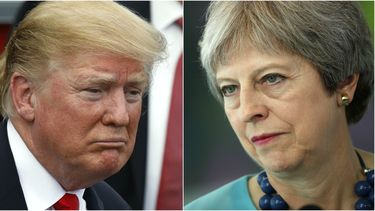 El presidente Trump y la primera ministra del Reino Unido, Theresa May. 