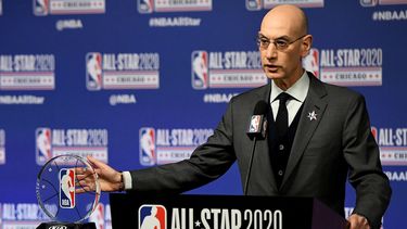 Adam Silver, comisionado de la NBA, durante una conferencia el 14 de febrero de 2020.