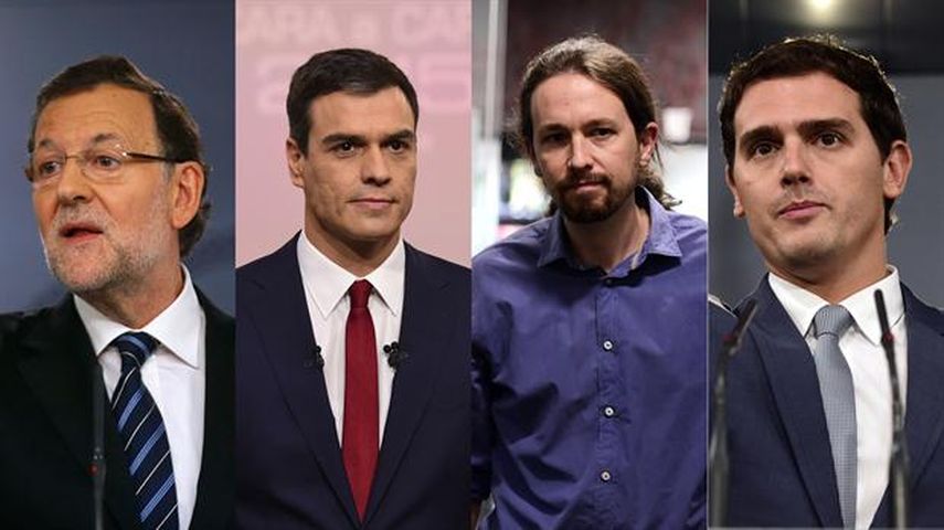 La competencia será entre los líderes del Partido Popular (PP, centroderecha), Mariano Rajoy; del PSOE (socialistas), Pedro Sánchez; de la coalición Unidos Podemos (UP, izquierda, comunistas incluidos), Pablo Iglesias, y de Ciudadanos (liberales), Albe