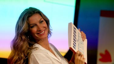 La supermodelo brasileña&nbsp;Gisele Bündchen durante la presentación del libro Drawdown en el Museo de Arte Moderno de Sao Paulo.