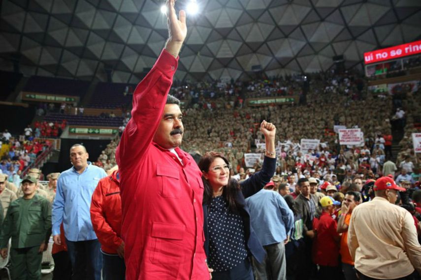 El presidente de Venezuela, Nicolás Maduro y la primera dama del país, Cilia Flores