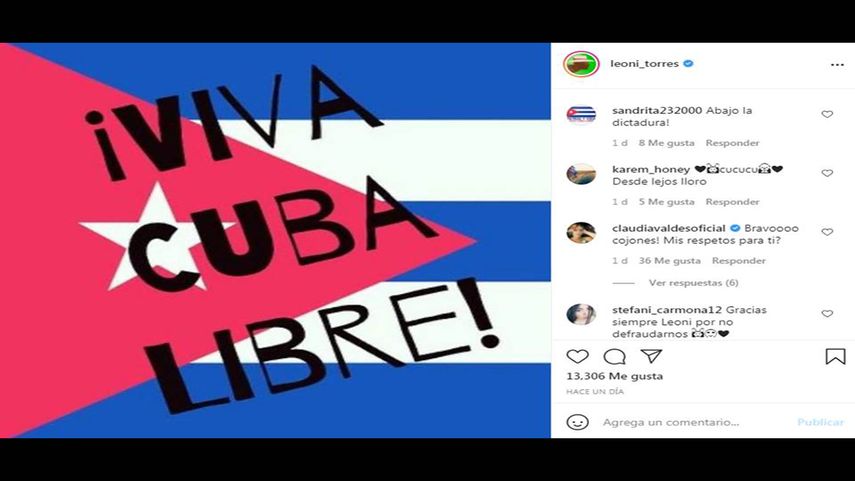 El cantante Leoni Torres es uno de los artistas cubanos que ha manifestado su apoyo a favor de la libertad en Cuba.