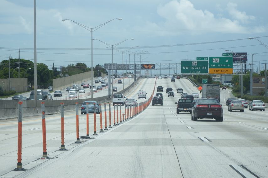 Vista parcial de la autopista I-95.