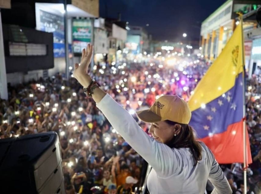 La opositora María Corina Machado encabezó un acto multitudinario en San Cristóbal, en el estado Táchira