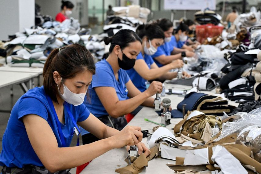 Empleados en una industria textil en la provincia de Thai Nguyen, Vietnam.&nbsp;&nbsp;