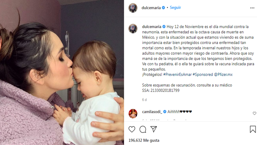 Dulce María con su bebé