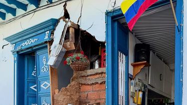 Fotografía cedida por el Ministerio de Cultura de Colombia que muestra los daños del centro histórico de Jardín tras el terremoto de magnitud 7,4.