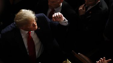 El presidente Donald Trump durante su discurso del Estado de la Uni&oacute;n ante una sesi&oacute;n conjunta del Congreso, el martes 4 de febrero de 2020, en Washington.
