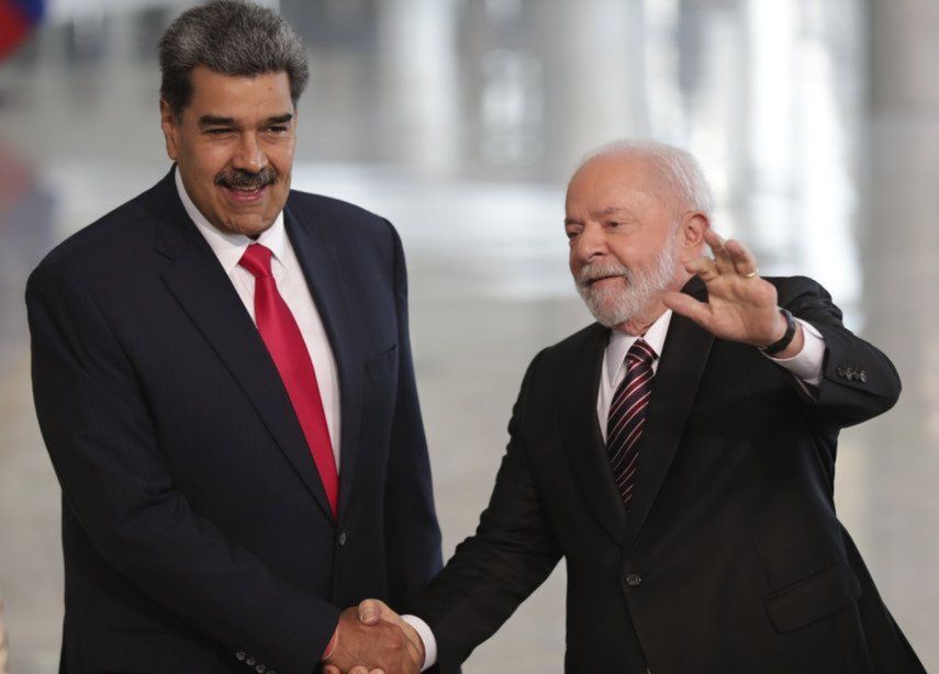 Los gobernantes de Venezuela y Brasil, Nicolás Maduro e Inácio Lula Sa Silva, viejos aliados de la izquierda.