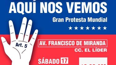 En Caracas la protesta será en la Avenida Francisco de Miranda a la altura del Centro Comercial &nbsp;El Líder, desde las 10 am