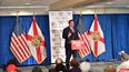 El candidato republicano a la gobernación de Florida Ron DeSantis, en un acto politico en West Miami. El candidato republicano a la gobernación de Florida Ron DeSantis, en un acto politico en West Miami.