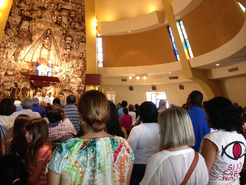 Vista parcial del templo del Santuario Nacional Ermita de la Caridad, en Miami. 