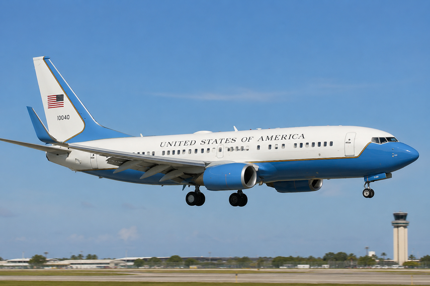Recreación digital de un Boeing C-40B Clipper.&nbsp;
