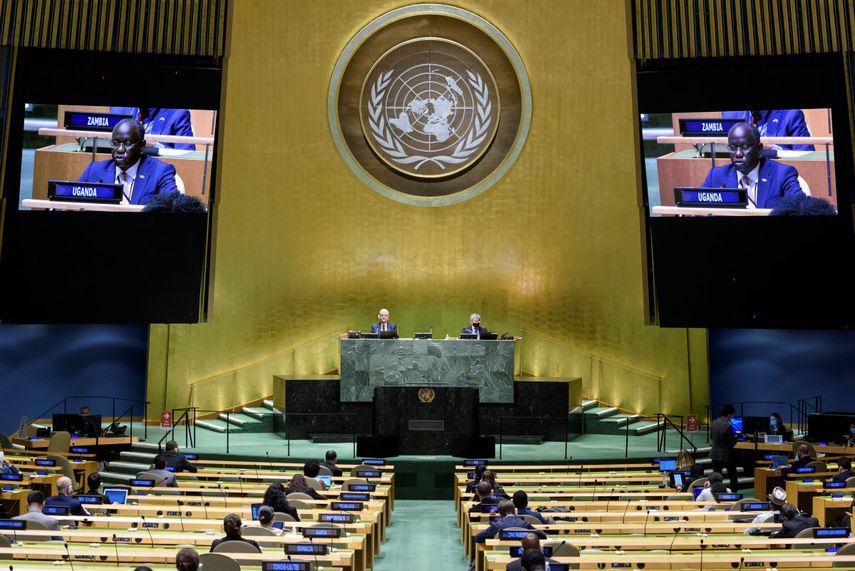 En esta foto proveida por la ONU se ve la Asamblea General durante su 75to período de sesiones el 29 de septiembre del 2020, en Nueva York.