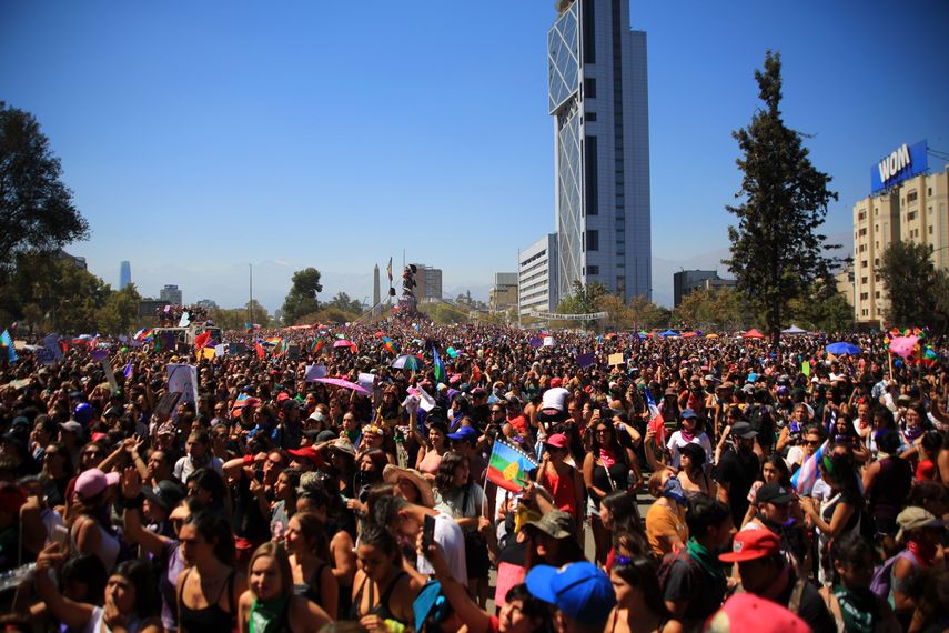 Manifestación del 8M en Santiago de Chile 