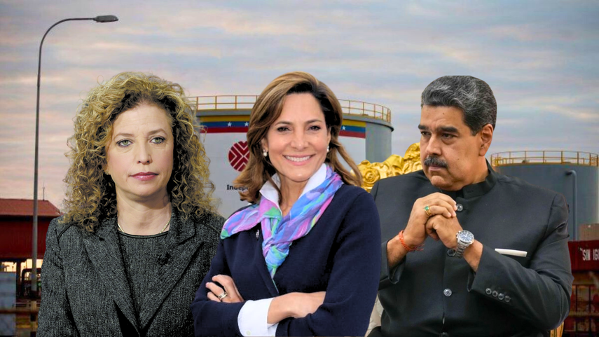 Debbie Wasserman Schultz, María Elvira Salazar y Nicolás Maduro