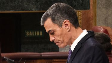 El presidente del Gobierno español, Pedro Sánchez, en el Congreso de los Diputados.