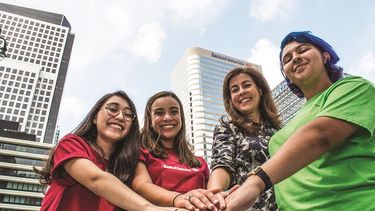 De izquierda a derecha, Sara Sarmiento, Katherine Pérez, María C. Alonso y Caridad Cruz (JJBLANCO)