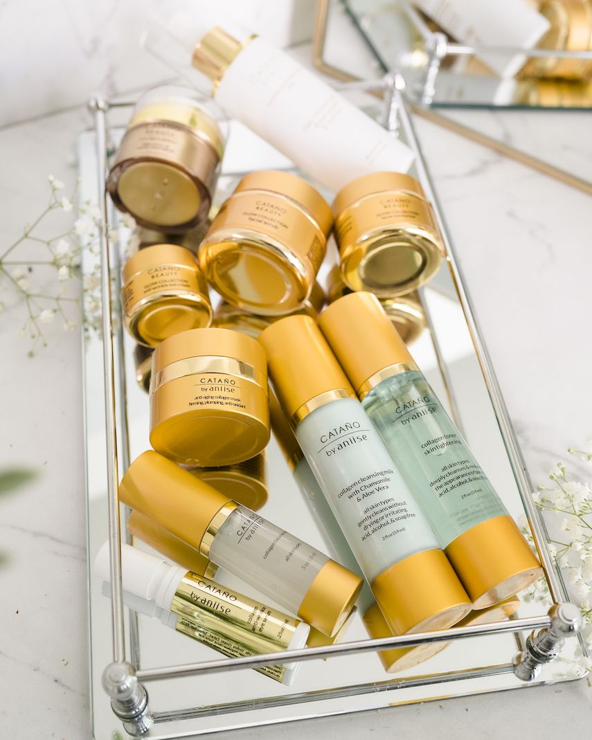 Productos de la línea de belleza Catano Beauty, de Adriana Cataño.