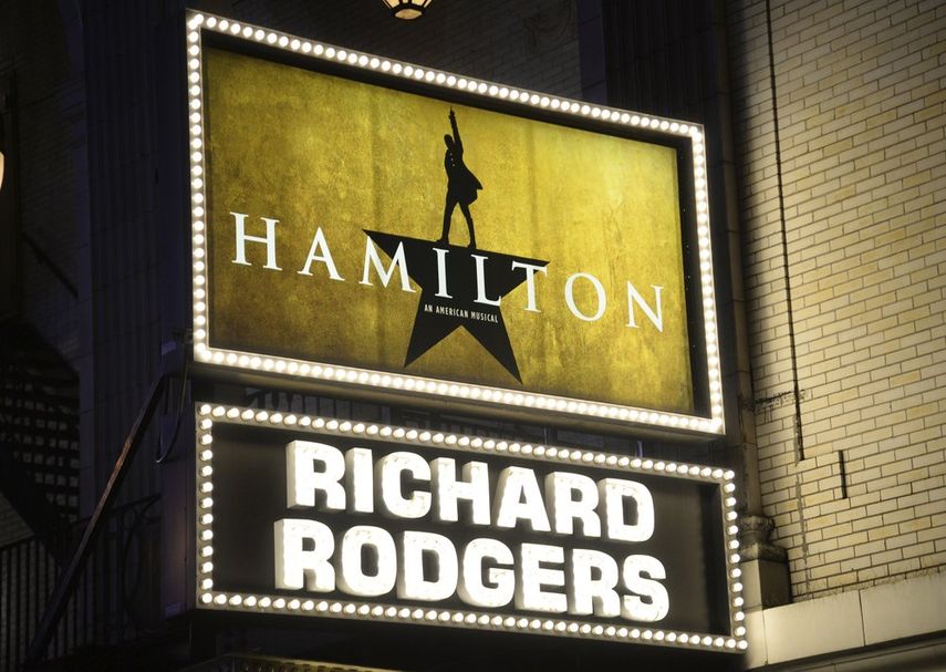 Esta foto de archivo del 9 de julio de 2016 muestra la carpa Hamilton en el Teatro Richard Rogers en Nueva York.  
