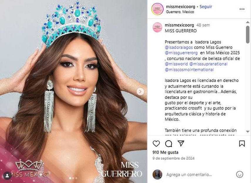 La modelo y ex Miss Guerrero 2024 Isadora Lagos.&nbsp;