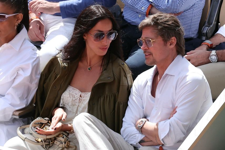 En imágenes: Brad Pitt e Inés de Ramón asisten a torneo de tenis en París