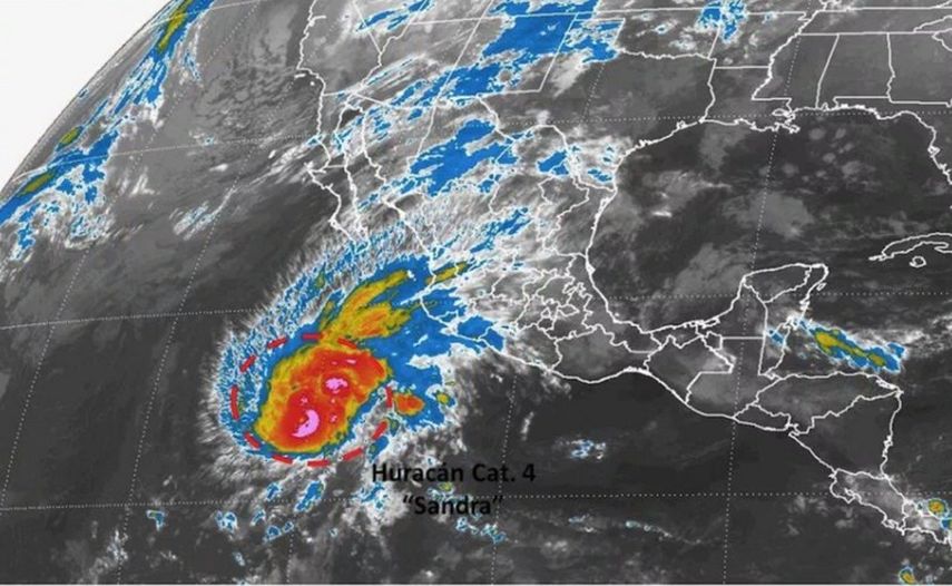 El huracán Sandra ascendió a categoría 4. (Cortesía /  Sistema Meteorológico Nacional de México )