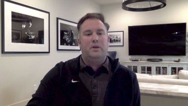 Foto captada de una llamada Zoom en la que aparece el gerente general de los Mets de Nueva York Jared Porter, el lunes 14 de diciembre de 2020.&nbsp; 