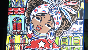 Celia Cruz en su nostalgia, póster de Julio Roberto para la edición 2025 de Cuba Nostalgia. 