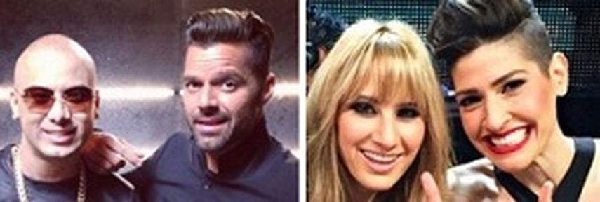 Wisin junto a Ricky Martin y Ha-Ash. 